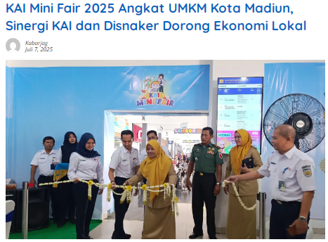 KAI Mini Fair 2025 Angkat UMKM Kota Madiun, Sinergi KAI dan Disnaker Dorong Ekonomi Lokal