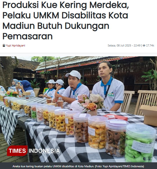 Produksi Kue Kering Merdeka, Pelaku UMKM Disabilitas Kota Madiun Butuh Dukungan Pemasaran