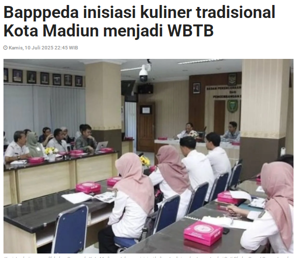 Bapppeda inisiasi kuliner tradisional Kota Madiun menjadi WBTB