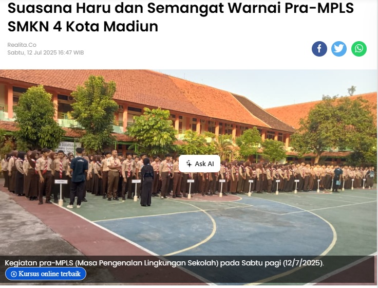 Suasana Haru dan Semangat Warnai Pra-MPLS SMKN 4 Kota Madiun