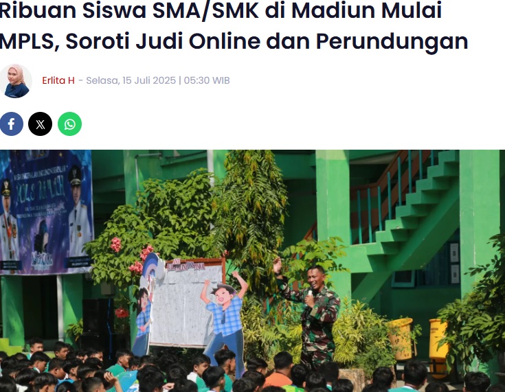 Ribuan Siswa SMA SMK di Madiun Mulai MPLS, Soroti Judi Online dan Perundungan