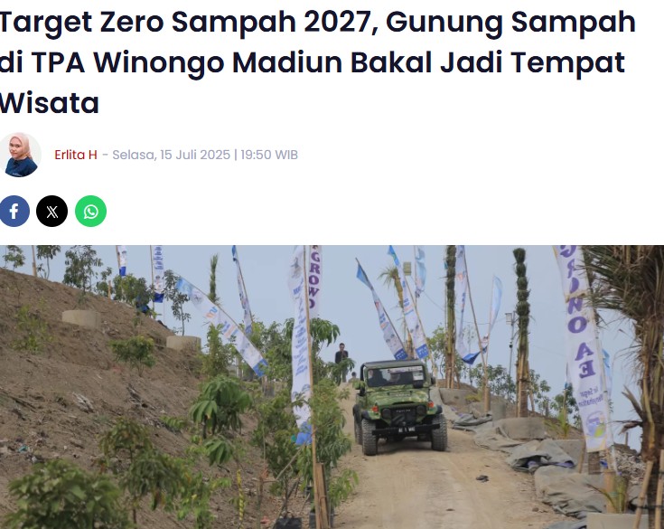 Target Zero Sampah 2027, Gunung Sampah di TPA Winongo Madiun Bakal Jadi Tempat Wisata