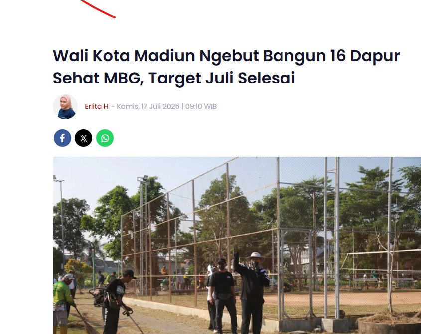 Wali Kota Madiun Ngebut Bangun 16 Dapur Sehat MBG, Target Juli Selesai