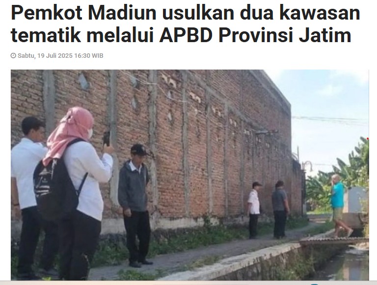 Pemkot Madiun usulkan dua kawasan tematik melalui APBD Provinsi Jatim