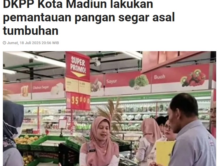 DKPP Kota Madiun lakukan pemantauan pangan segar asal tumbuhan