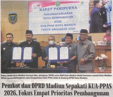 Pemkot dan DPRD Madiun Sepakati KUA-PPAS 2026, Fokus Empat Prioritas Pembangunan