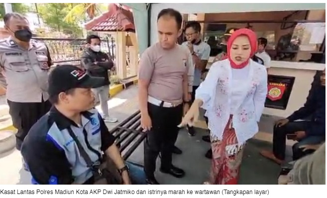 Kasat Lantas Madiun Kota Cekcok dengan Wartawan gegara Istrinya Tersenggol