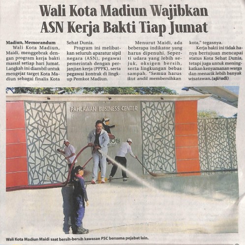 Wali Kota Madiun Wajibkan ASN Kerja Bakti Tiap Jumat