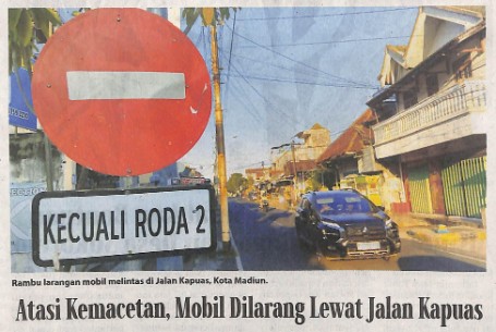 Atasi Kemacetan, Mobil Dilarang Lewat Jalan Kapuas