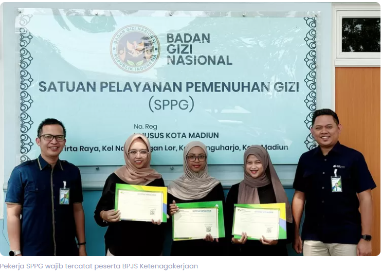Pekerja SPPG Kota Madiun, Dapat Jaminan BPJS Ketenagakerjaan