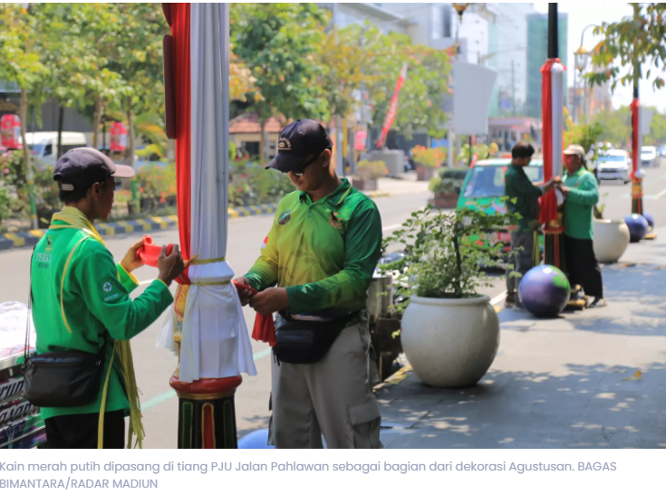Meriah! Kota Madiun Dipenuhi Nuansa Merah Putih Sambut HUT ke-80 RI
