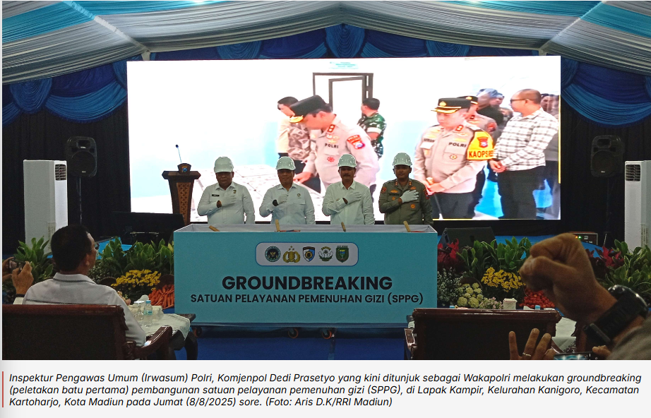 Wakapolri Melakukan Groundbreaking Pembangunan SPPG Kanigoro Kota Madiun