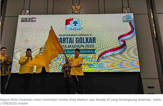 Golkar Kota Madiun Aklamasi Pilih Bagus Rizki Dinarwan Jadi Ketua