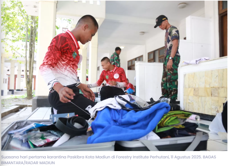 Paskibra Kota Madiun 2025 Mulai Karantina, Digembleng Pelatih TNI-Polri