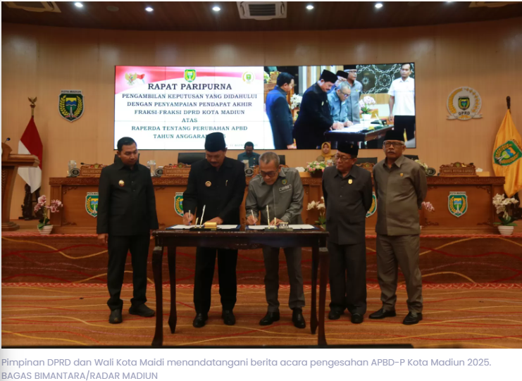 APBD-P 2025 Kota Madiun Disahkan, Anggaran Sentuh Rp 1,11 Triliun
