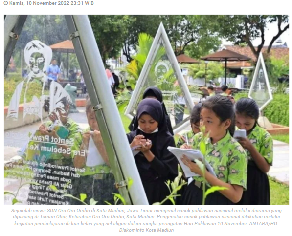 Pendidik di Madiun kenalkan siswa sosok pahlawan melalui diorama