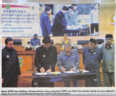 P-APBD 2025 Kota Madiun Disetujui. Dewan Beri Catatan Penting