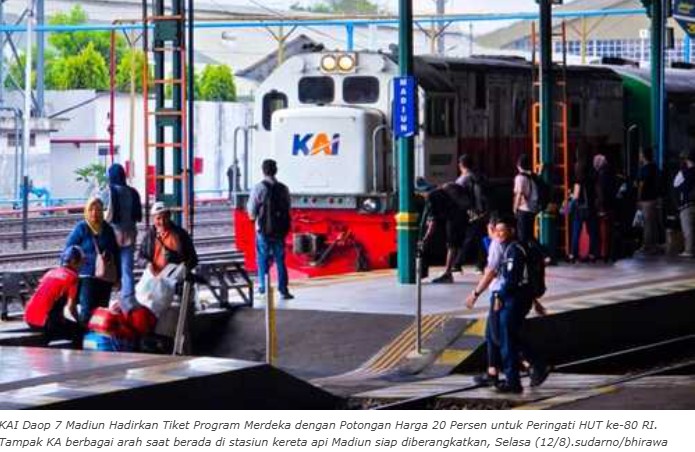 KAI Daop 7 Madiun Hadirkan Tiket Program Merdeka dengan Potongan Harga 20 Persen