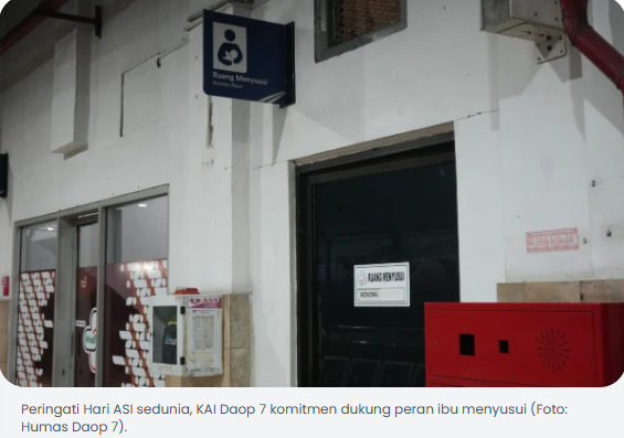 Peringati Pekan ASI Sedunia, KAI Daop 7 Madiun Komitmen Dukung Peran Ibu Menyusui