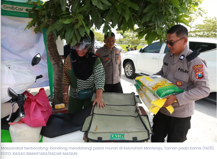 Diserbu Warga! Gerakan Pasar Murah di Madiun Jual Beras SPHP Rp 11.500