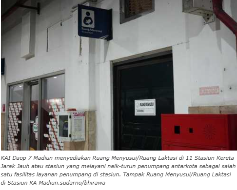 Peringati Pekan ASI Sedunia, KAI Daop 7 Madiun Komitmen Dukung Peran Ibu Menyusui di Ruang Laktasi di 11 Stasiun