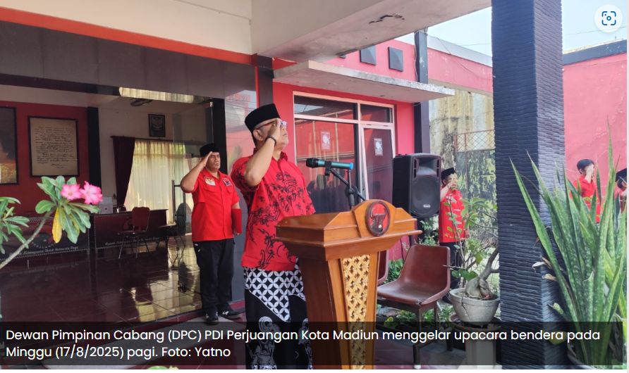 PDI Perjuangan Kota Madiun Gelar Upacara HUT ke-80 RI, Tekankan Semangat Nasionalisme dan Persatuan