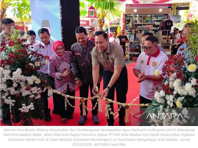 Menko AHY: Koperasi merah putih dorong ekonomi dan UMKM di Madiun