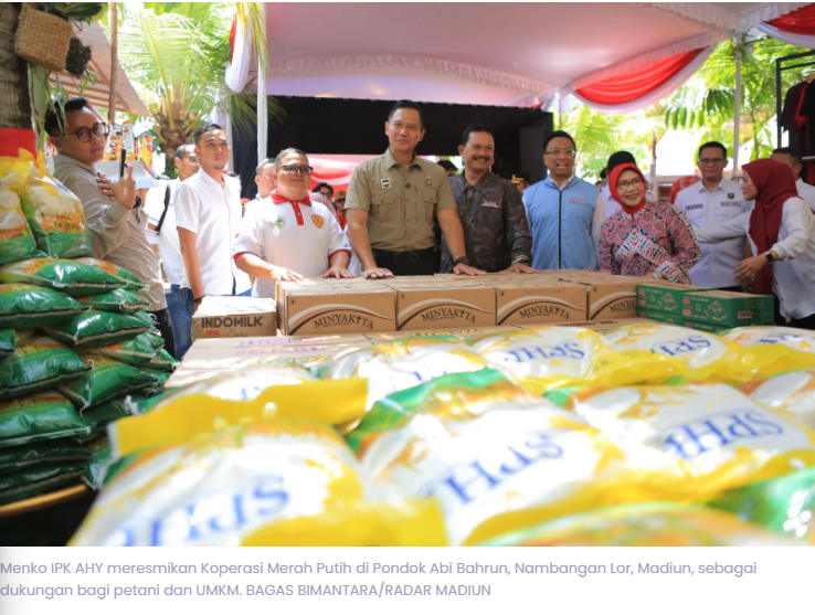 AHY Resmikan Koperasi Merah Putih di Madiun, Target 80 Ribu Koperasi hingga November