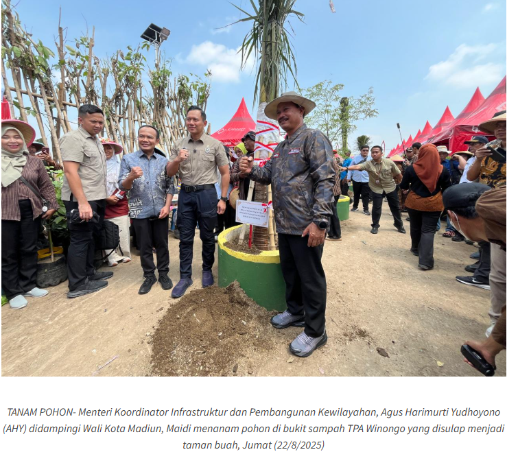 Bukit Sampah Di Kota Madiun Disulap Jadi Taman Buah, Menko AHY Dapat Ciptakan Ekonomi Sirkular