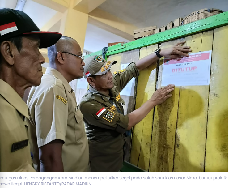 Pemkot Madiun Segel Ratusan Kios Pasar, Terbukti Disewakan Ilegal