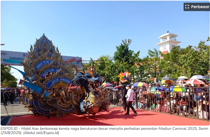 Meriah! Ribuan Orang Saksikan Kreativitas Peserta di Madiun Carnival 2025