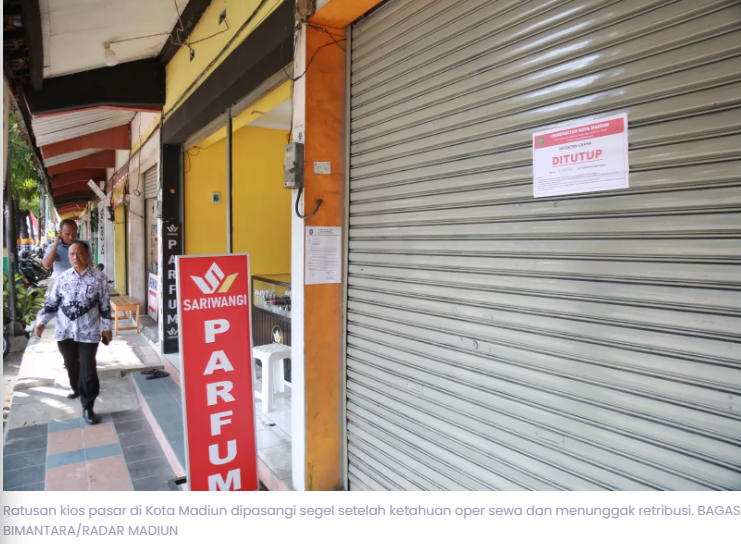 Ratusan Kios Pasar Disegel, Pemkot Madiun Siapkan Lelang Terbuka untuk Pedagang Lokal