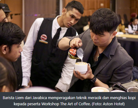 Belajar Teknik dan Seni Meracik Kopi, Pelajar dan Mahasiswa Ikuti Workshop The Art of Cooffe di Hotel Aston Madiun