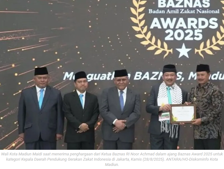 Kota Madiun raih penghargaan Kepala Daerah Pendukung Gerakan Zakat