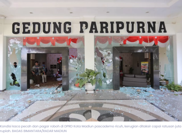 Gedung DPRD Kota Madiun Rusak Parah Usai Ricuh, Inventarisasi Temukan Aset Hilang Dicuri