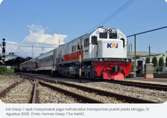 KAI Daop 7 Madiun Ajak Masyarakat Turut Jaga Infrastruktur Transportasi Publik Kereta Api