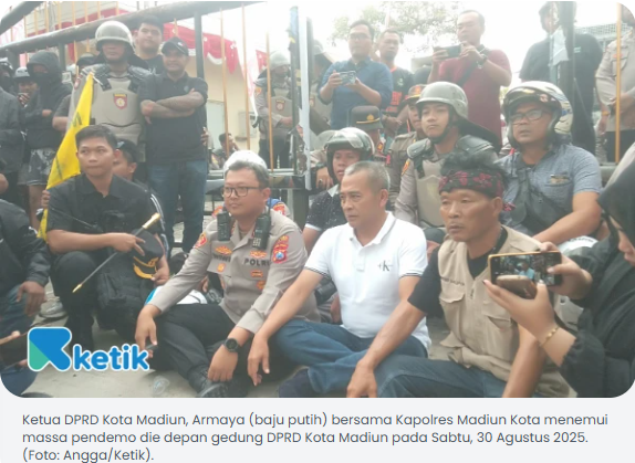 Ketua DPRD Kota Madiun Janji Tuntutan Pendemo Disampaikan ke Pusat