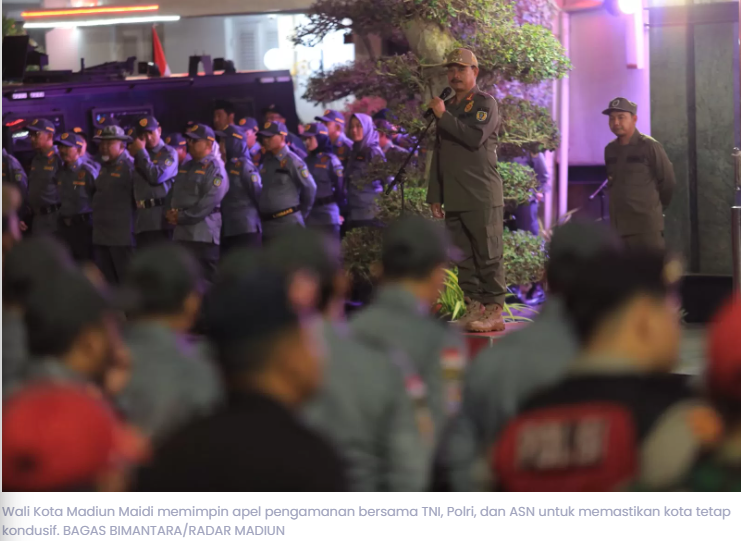 Wali Kota Maidi Pimpin Apel Pengamanan, Pastikan Madiun Tetap Kondusif