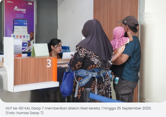 Rayakan HUT ke-80, KAI Daop 7 Madiun Tebar Diskon Tiket hingga 20 Persen