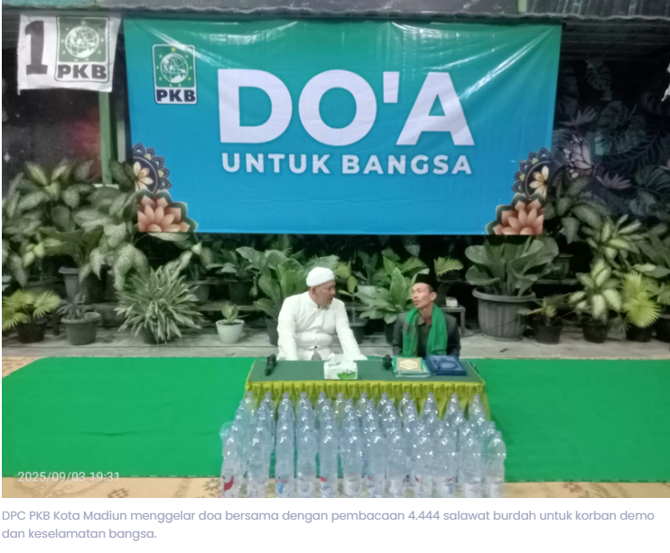 PKB Kota Madiun Gelar Doa Bersama untuk Korban Demo hingga Keutuhan NKRI