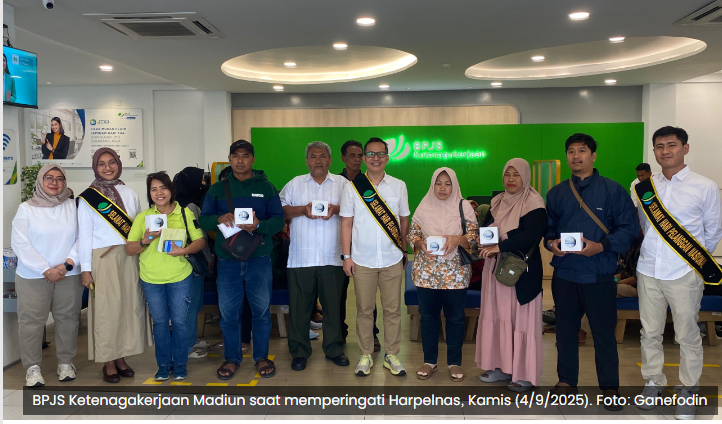 BPJS Ketenagakerjaan Madiun Peringati Harpelnas, Berikan Layanan Lebih ke Peserta