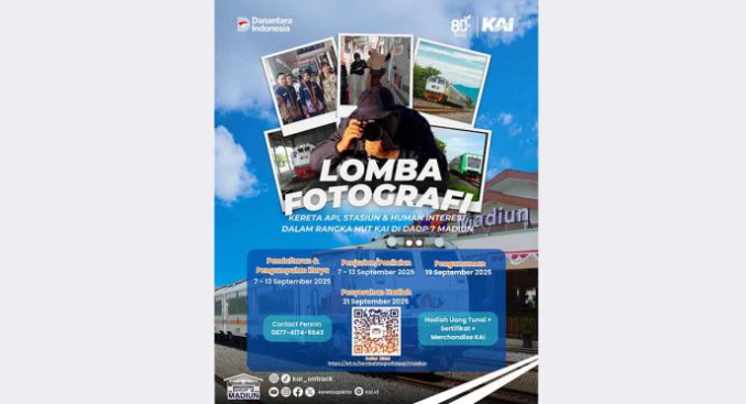 Sambut HUT ke-80, KAI Daop Madiun 7 Gelar Lomba Foto Gratis untuk Umum