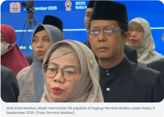 58 Pejabat Pemkot Madiun Dimutasi, Kepala Satpol PP dan Damkar Berpindah Tugas