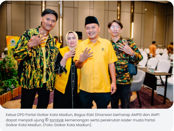 Ketua DPD Golkar Kota Madiun Berharap AMPG dan AMPI Jadi Ujung Tombak Partai