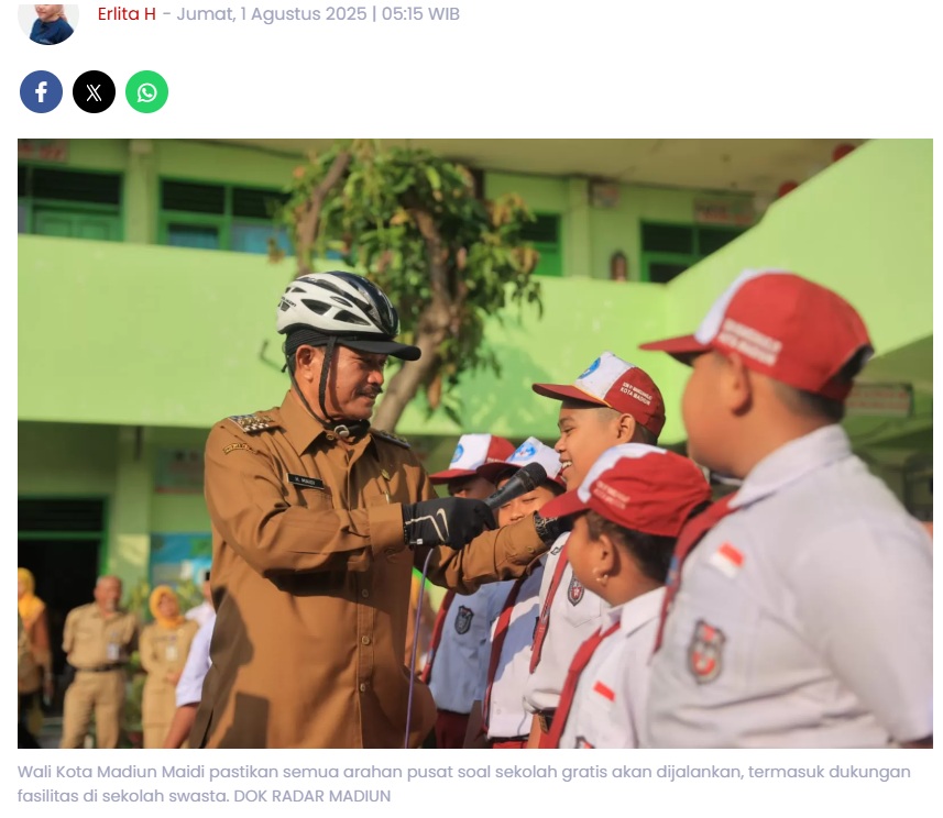 Seragam Gratis, Laptop, hingga BOS: Pemkot Madiun Serius Wujudkan Sekolah Gratis