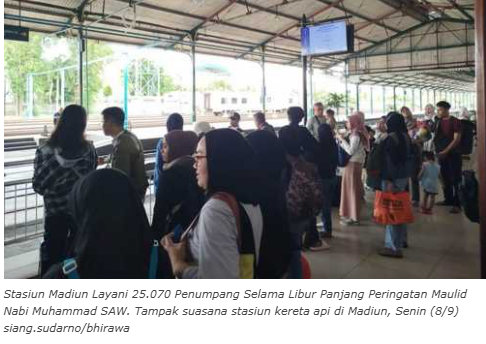 Stasiun Madiun Layani 25.070 Penumpang Selama Libur Panjang Peringatan Maulid