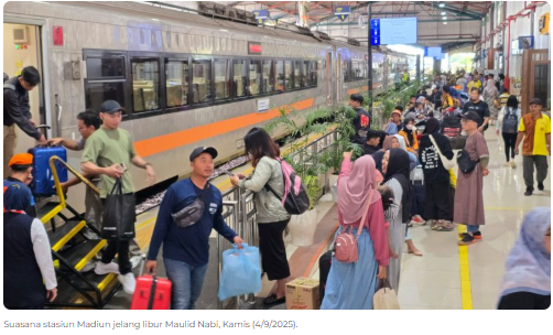 Libur Maulid Nabi, 25 Ribu Penumpang Padati Stasiun Madiun