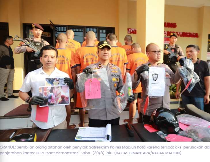 Sembilan Orang Jadi Tersangka Penjarahan DPRD Kota Madiun, Polisi: 70 Persen yang Anarkis Masih di Bawah Umur