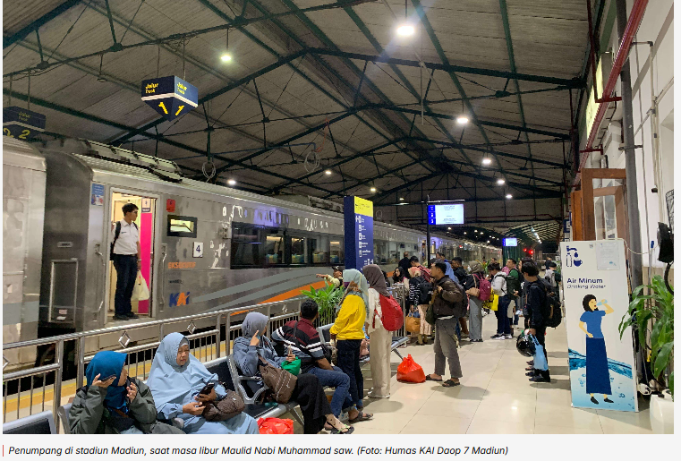 Libur Maulid Nabi, Stasiun Madiun Layani 25.070 Penumpang