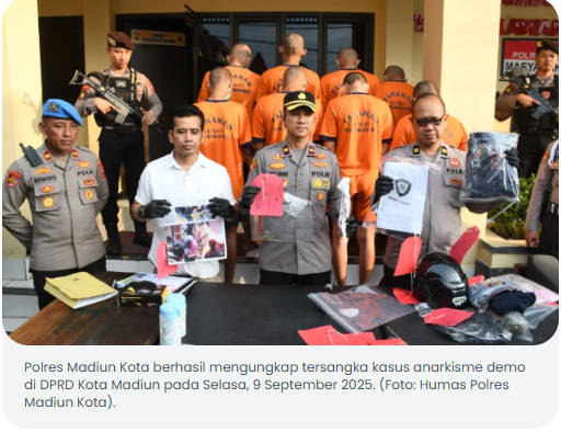 Pelempar Bom Molotov Saat Demo di DPRD Kota Madiun Ditangkap